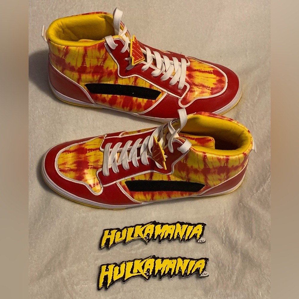 Hulk Hogan HULKAMANIA Red & Yellow WWE Size 13 Shoes - Picture 5 of 16